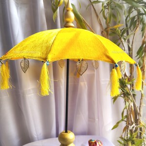 Velvet Table Top Umbrella Centerpiece, Balinese Table Decor, Coastal ...