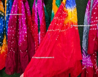 Bandhani Dupatta, Vibrant Color Silk Dupatta, Bandhej Print Tie-Dye Dupatta, Return Favor, Wedding Bridesmaid Gift, Scarf, Stole, Neck Wrap