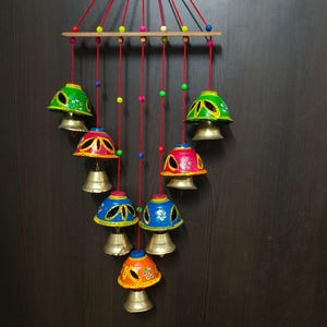 Harmonious Breezes Handcrafted Outdoor Wood Wind Chime for Wall Hanging Decor House Warming Boho Garden Hanging