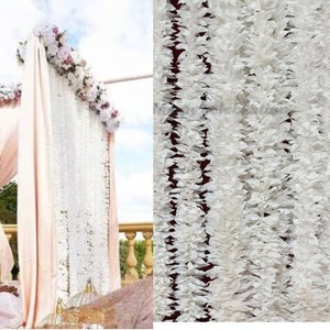 Nikah Pardah Elegant Floral Hangings and Jasmine Strings for Islamic Weddings Bride and Groom Nikah Backdrop,Stage Curtain Free Shipping