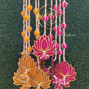 Lotus Ball Garland: Pink & Yellow Indian Wedding Decor
