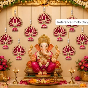 Decorazione murale in MDF a forma di loto rosa per matrimoni, decorazione floreale per templi, fondale per palcoscenico, decorazione Haldi, decorazione Mehndi, spedizione gratuita