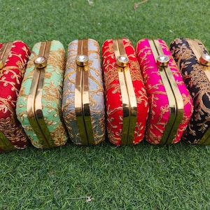 Indische Clutch Taschen: Perfekte Hochzeit tragen Handtaschen gestickte Clutch Handtasche Tasche Hochzeit und Brautjungfer Geschenk, Rückgabegeschenk & Party Handtasche