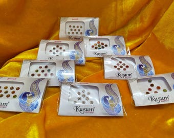 Adesivi Bindi multicolore/Bindi indiani/Bindi rotondi/Gioielli per il viso multicolori/Bindi/Libro di Bindi/Gioielli indiani/Libro di Bindi colorati