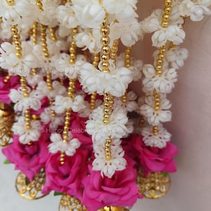Jasmine (Mogra) With Bell Rose Flower Garland,Wedding Decor, Stage Backdrop,Floral String, Event Party Decoration, South Indian Decor Ideas image 10
