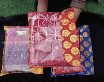 Copertina Paan Patta Saree realizzata a mano e copertura per abito Salwar: pezzo decorativo indiano per imballare, conservare e regalare Idea regalo di compleanno unica