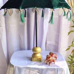 Velvet Table Top Umbrella Centerpiece, Balinese Table Decor, Coastal ...