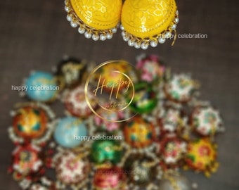 Handcrafted Meenakari Jhumka Earrings: Indian Wedding Jewelry, Bridesmaid Gifts