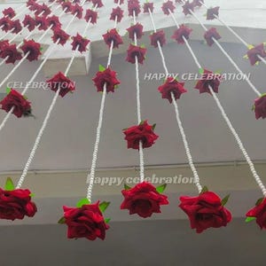 6フィートのローズガーランド：結婚式、寺院、家の装飾に最適、見事なディスプレイのための造花、ニカの装飾ガーランド、送料無料