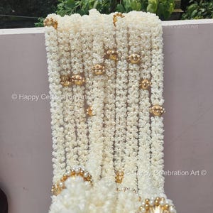 Mogra Pearl Bead Embellishment,Fluffy Artificial Creeper Bail Garland, Home/Office Decoration Haldi, Nikaah, Seemantham & Festival Decor