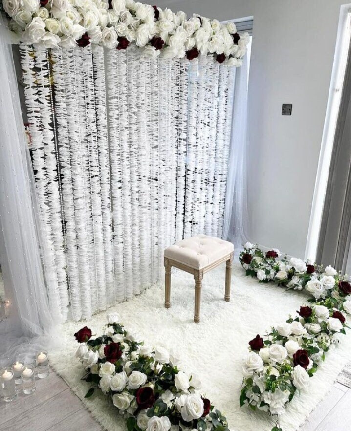 Nikah Pardah Elegant Floral Hangings and Jasmine Strings for Islamic ...