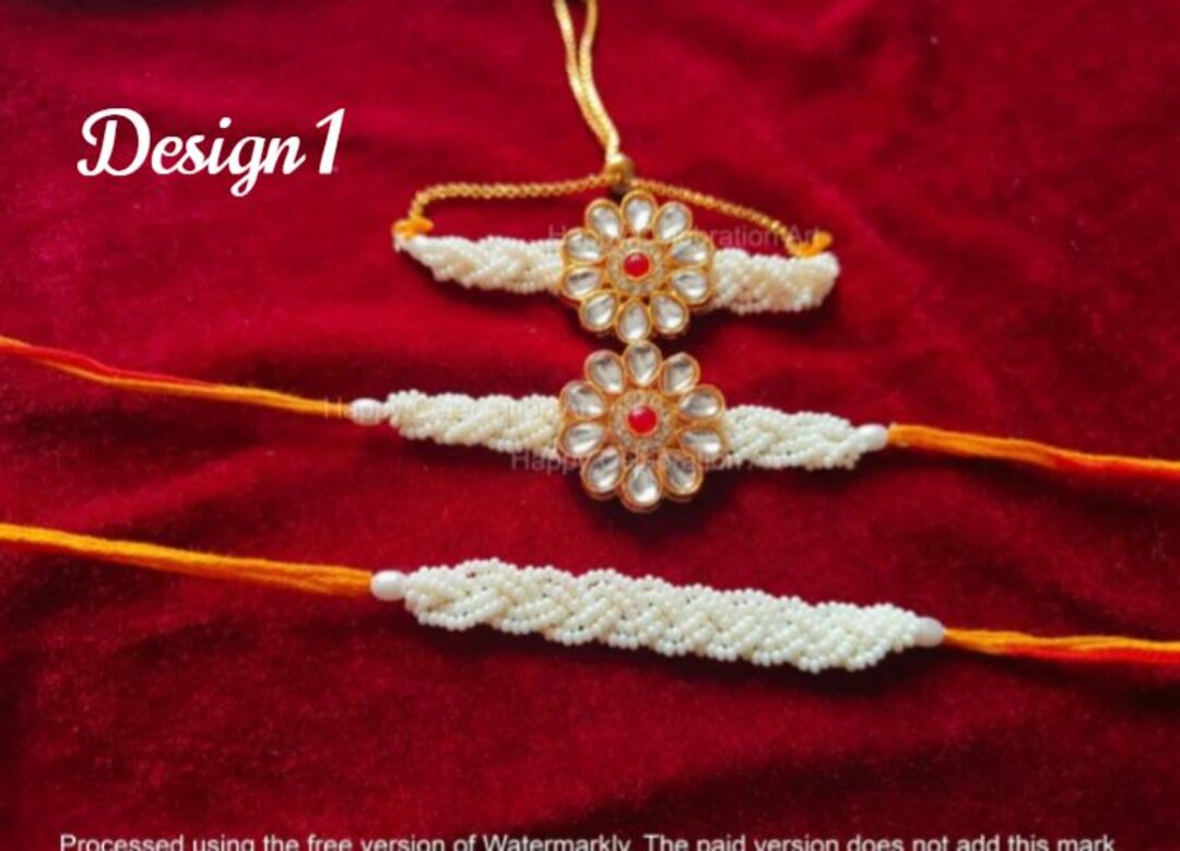 Handmade German Silver Bhaiya Bhabhi Rakhi Set 203