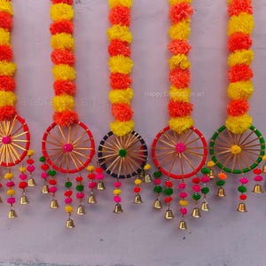 Marigold Toran Chakri Garland: Indian Wedding, Pooja, Haldi Decor