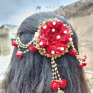 Joyas florales para el cabello de novia: accesorio para trenzas de boda indias