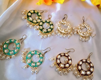 Meenakari Jhumka, Hand Painted Earrings, Wedding Favor, Return Gifts, Indian Jewelry, Bridesmaid Gift, Haldi Mehndi Return Gift Mayoon Favor
