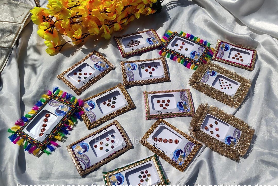 Multicolor Bindi Sticker Book – Velvet Stone Bindis, Face Jewel Booklet ...