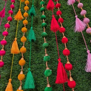 Velvet Ball & Silk Tassel Garland: Indian Wedding Party Decor