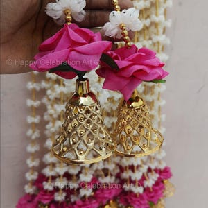 Jasmine (Mogra) With Bell Rose Flower Garland,Wedding Decor, Stage Backdrop,Floral String, Event Party Decoration, South Indian Decor Ideas image 7
