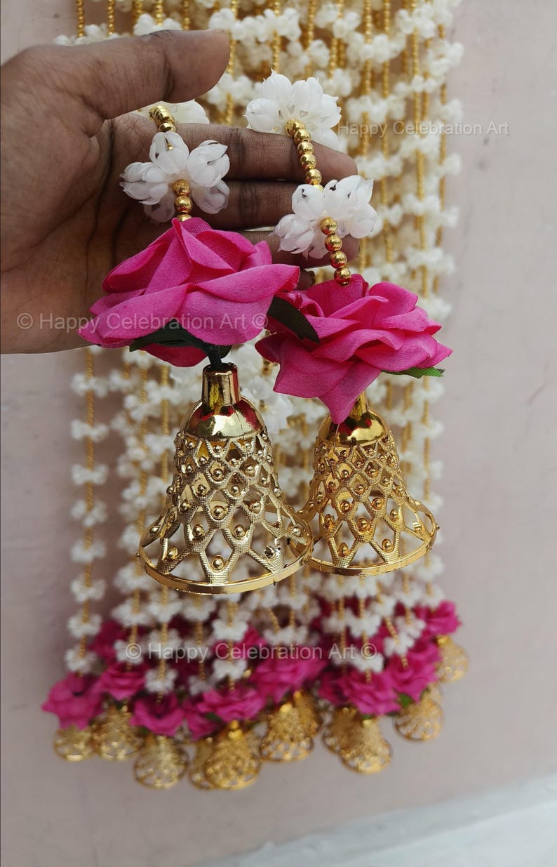 Jasmine (Mogra) With Bell Rose Flower Garland,Wedding Decor, Stage Backdrop,Floral String, Event Party Decoration, South Indian Decor Ideas image 7