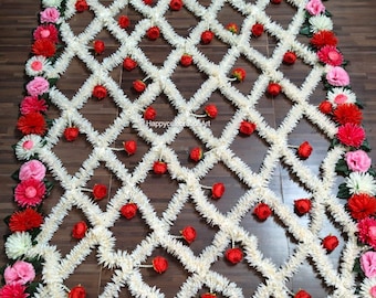Full Floral Border Jasmine Bridal Entry Chaadar Indian/Punjabi/Pakistani/Arabi Wedding Bride Entry Canopy,Desi Wedding item Nikkah Entrance