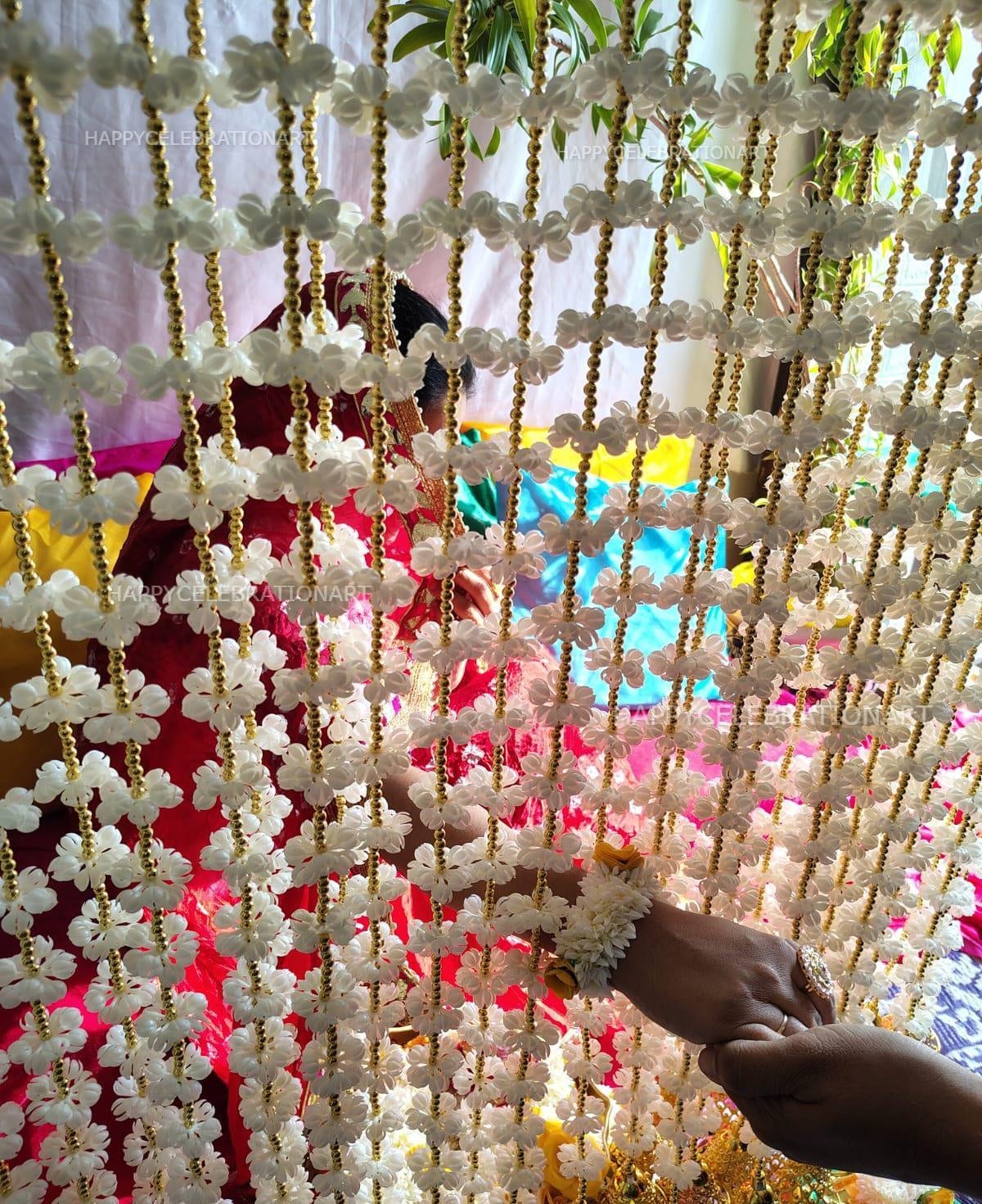 Jasmine Garland Backdrop: Nikah Wedding Decor, 7 ft (40 Piece)