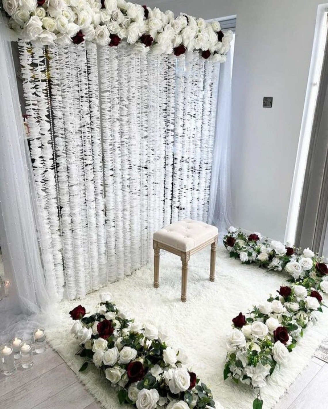 Nikah Pardah Partition Floral Hangings With Jasmine String For Islamic 