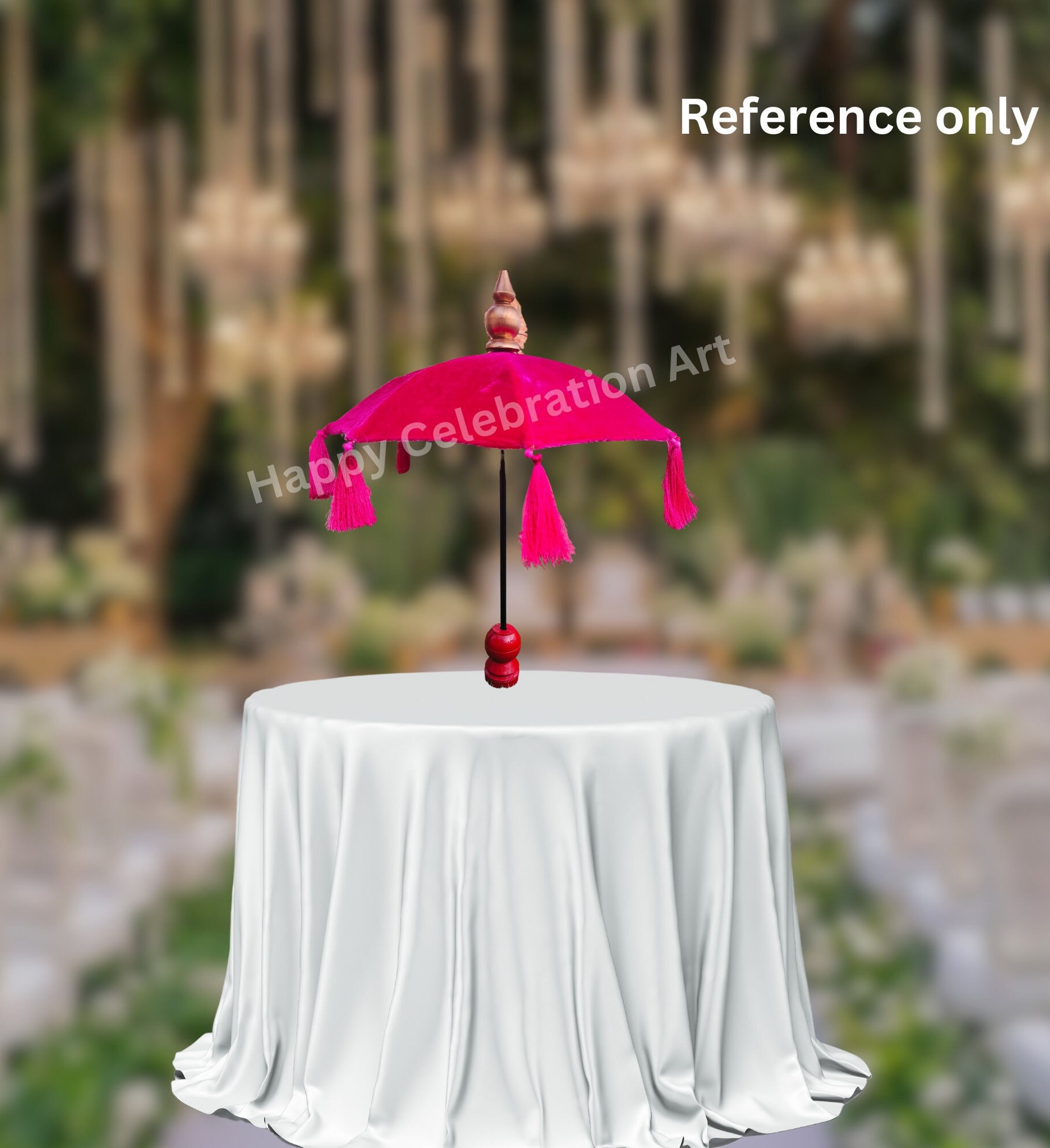Velvet Table Top Umbrella Centerpiece, Balinese Table Decor, Coastal ...
