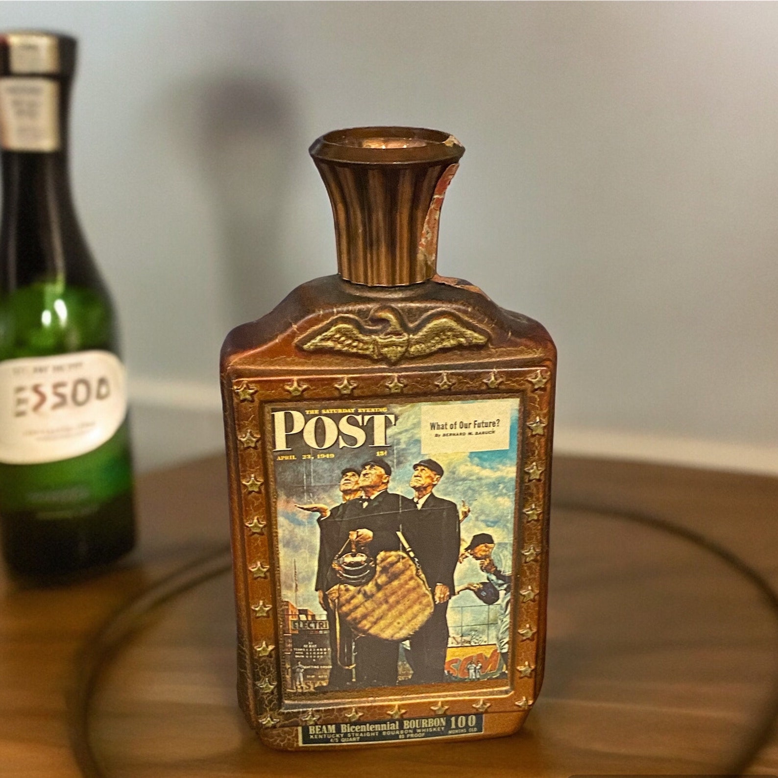 1970's Jim Beam Bicentennial Bourbon Bottle/ Post/ Norman Rockwell ...