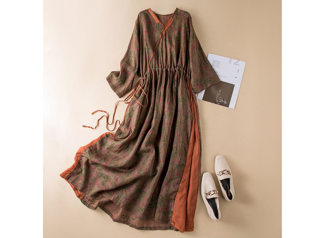 Cotton & Linen Elegant Cutout Long Dress main image 0