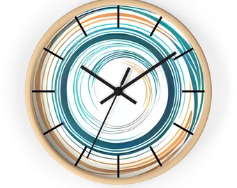 Stylish Wooden Wall Clock with Silent Mechanism, Room Decor For Teens