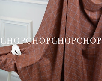 Loro Piana Brown Checkered Suiting Fabric with Wool, Linen and Silk Blend. Price by 2.50 meters or 1.40 meters.