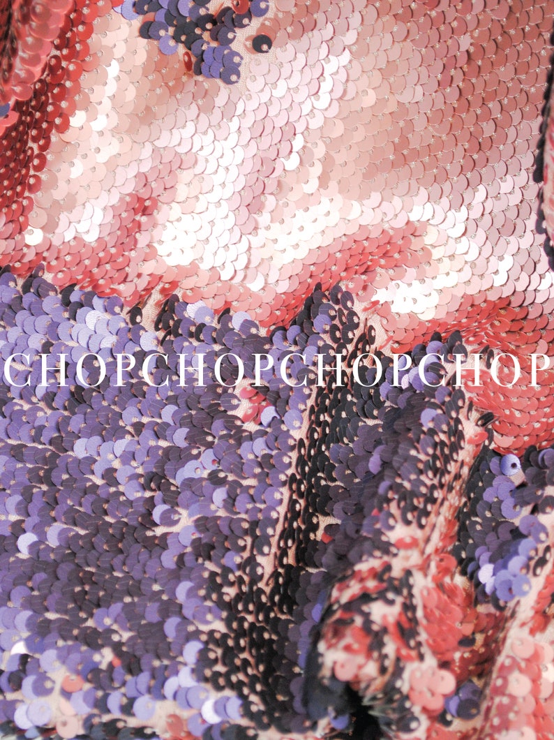 Pink and Purple Reversible Sequin Fabric. Price by 2 Meters Etsy