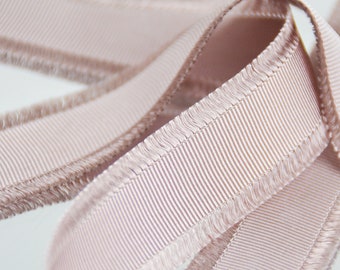 Old Pink Decorative Grosgrain Fringe Ribbon made from Viscose, Available in two sizes 25mm and 11mm, sold by  5.00 meters.