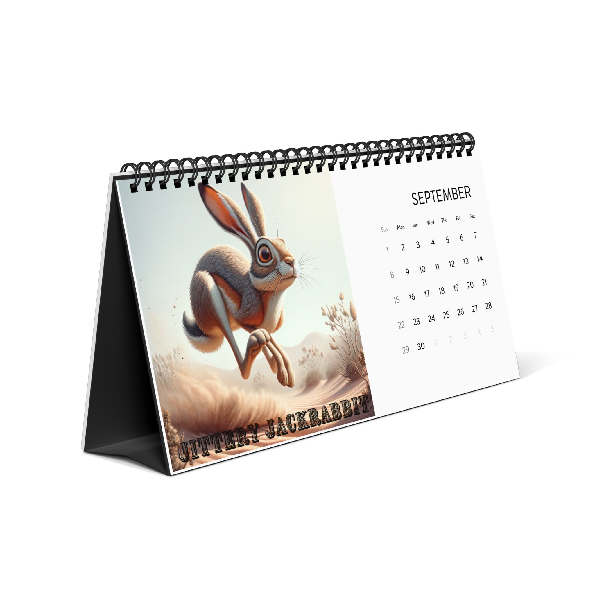 2024 Desktop Calendar, 2024 Animal Emotion Calendar, Cute Animal