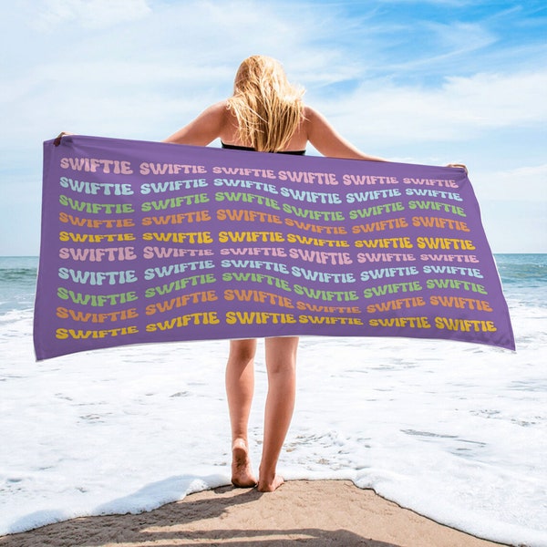 Colorful Personalized Beach Towel, Bride and Bridesmaid Gift Towel, Custom Pool Towel, Bachelorette Party Beach Towel, Vacation Gift For Her