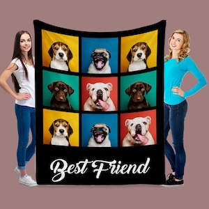 Custom Pet Blanket Using Pet Photo + Name, Personalized Dog/Cat Picture Throw, Gift For Dad/Mom,Pet Lover Gifts,Dog Memorial Gifts,Christmas