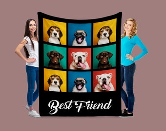 Custom Pet Blanket Using Pet Photo + Name, Personalized Dog/Cat Picture Throw, Gift For Dad/Mom,Pet Lover Gifts,Dog Memorial Gifts,Christmas