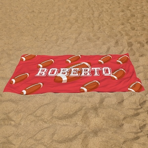 Custom Sports Name Beach Towel,Personalized Football Basketball Pool Towel,School Team Soccer Towel,Personalized Gift for Sport Teams