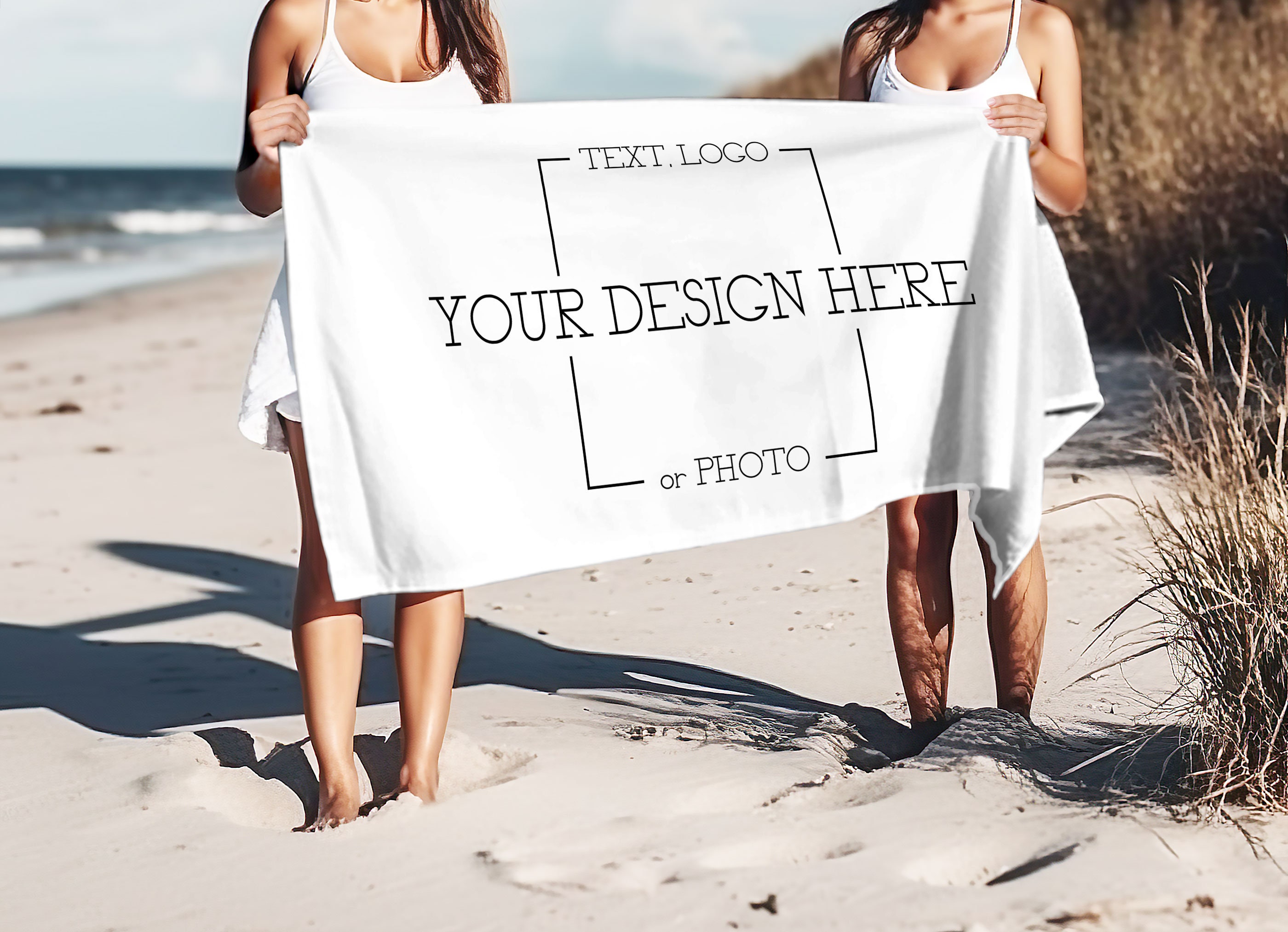 Custom Logo Beach Towel Etsy