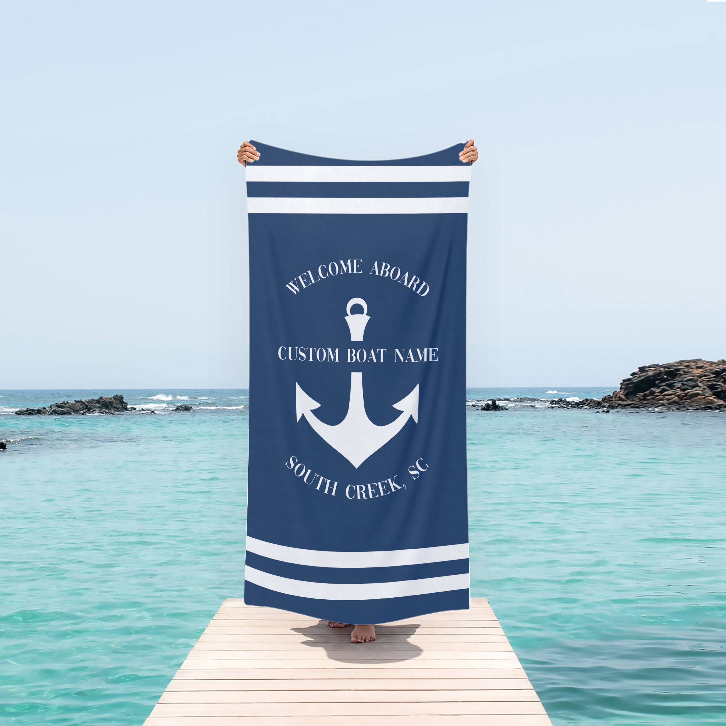 Boat Name on Towel 