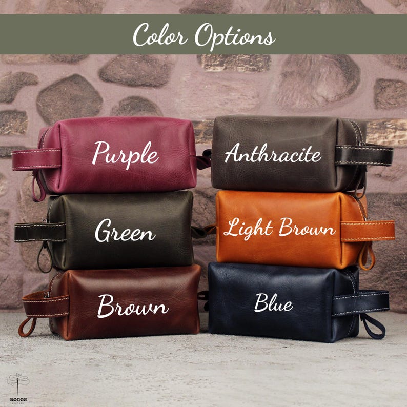Personalized Leather Men's Dopp Kit, Christmas Gift for Him, Handmade ...