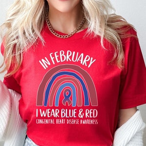Congenital Heart Disease Shirt, CHD Sweatshirt, I Wear Blue Red Tee, February Awareness Tee, Cardiologist Sweatshirt, Heart Warrior Shirt