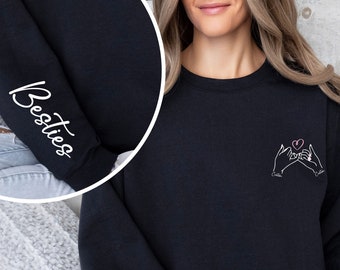 Custom Besties Sweatshirt, Custom Best Friend Hoodie, Girl's Personalized Besties Sweatshirt, Gifts For Women, Best Friend Birthday Gift