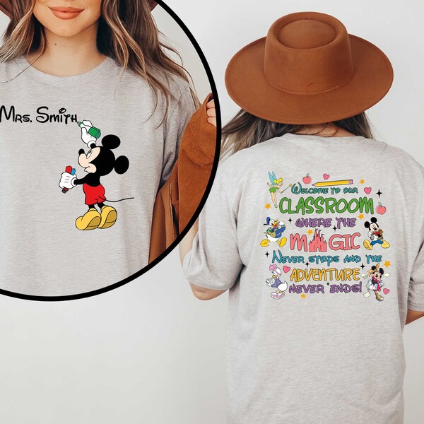 Custom Teacher Sweatshirt, Teacher Mickey Shirt, Mrs Teacher Shirt, Teachers Name Sweatshirt, Teachers Day, Disney Teacher Hoodie, School