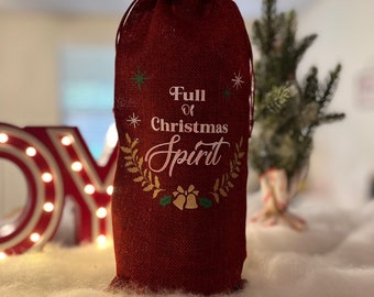 Christmas wine bag