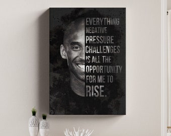 Kobe Bryant Basketball, Quote, Motivational Canvas Art, Museum Quality Canvas