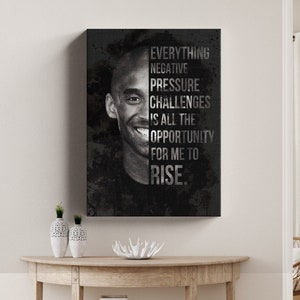 Kobe Bryant Basketball, Citation, Art sur toile motivationnelle, Toile de qualité musée