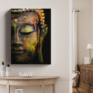 Buddha Wall Art Canvas Print, Buddhism Print, Yoga Wall Art, Zen Art, Buddha, Ready to Hang on the Wall