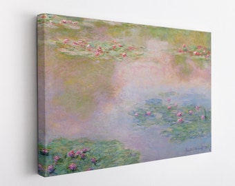 Painting by Claude Monet Water Lilies on Canvas, Botanical Wall Art, Claude Monet Painting Famous Painting, Nympheas, Giclee Wall Art
