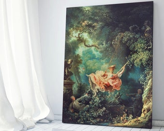 The Swing 1767 Canvas Art by Jean-Honore Fragonard, Pristine High Quality Print on Canvas, Famous Painting, Museum Quality Canvas